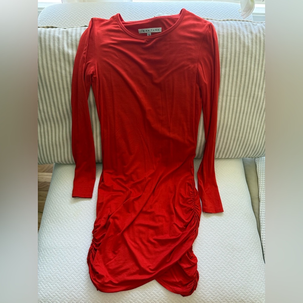 Trina Turk Red Asymmetrical Bodycon Dress